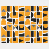 230616 - Geel Sinaasappel en zwart. Fleece Deken (Voorkant (Horizontaal))