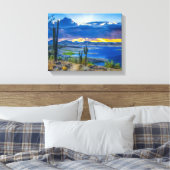 2309-2-Lake Pleasant bij zonsondergang Canvas Afdruk (Insitu (Slaapkamer))