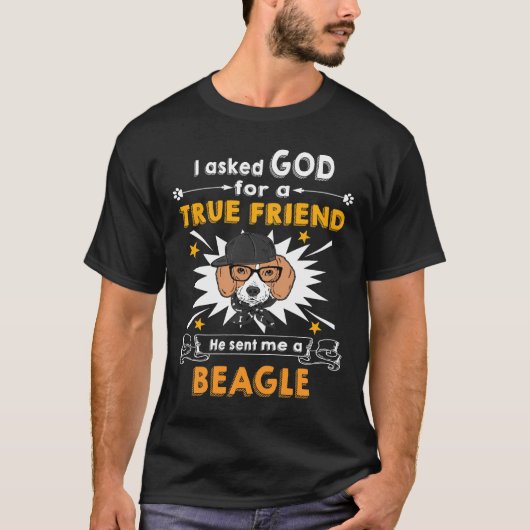 231 Geëigende god - ware vriend - een beagle T-shirt (Voorkant)