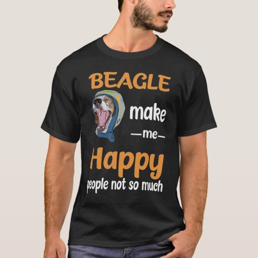 232 Beagle maak me gelukkig T-shirt (Voorkant)