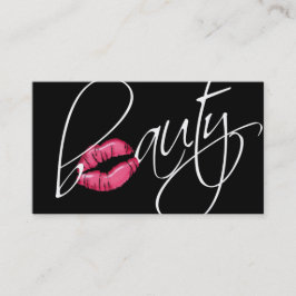 232 Beauty Business Pink Glossy Lips Black White Visitekaartje
