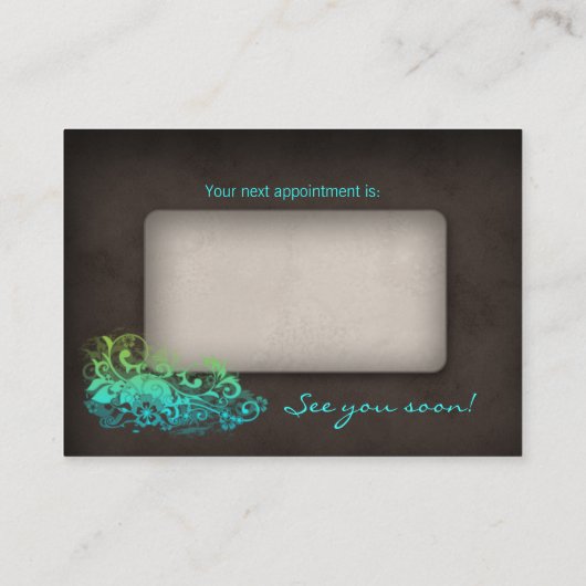 232 Blue Green Trendy Salon Spa Appointment Card Afsprakenkaartje (Achterkant)