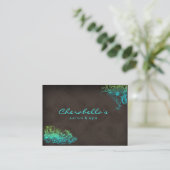 232 Blue Green Trendy Salon Spa Appointment Card Afsprakenkaartje (Staand voorkant)