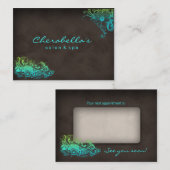 232 Blue Green Trendy Salon Spa Appointment Card Afsprakenkaartje (Voorkant / Achterkant)