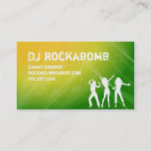 232 Dj Business Music Green Yellow Retro Dance Visitekaartje (Achterkant)