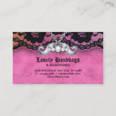 232 Elegant Jewelry N Lace Diamonds Pink Suede Visitekaartje (Achterkant)