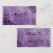 232 Floral Salon Spa Visitekaartje Grunge Paars (Voorkant / Achterkant)