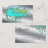 232 Glitter Nail Salon Afspraak Elegant Bling Afsprakenkaartje (Voorkant / Achterkant)