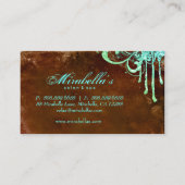 232 Grunge Glitter Salon Spa Brown Blue Visitekaartje (Achterkant)
