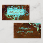 232 Grunge Glitter Salon Spa Brown Blue Visitekaartje (Voorkant / Achterkant)