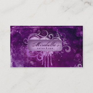 232 Grunge Visitekaartje Flower Salon Spa Paars
