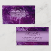 232 Grunge Visitekaartje Flower Salon Spa Paars (Voorkant / Achterkant)