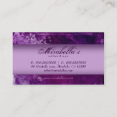 232 Grunge Visitekaartje Flower Salon Spa Paars (Achterkant)