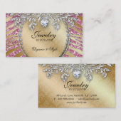 232 Joodse Visitekaartje Zebra Glitter Pink Gold (Voorkant / Achterkant)