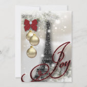232 Kerstmis Parijs Kaart Eiffeltoren Sneeuw (Achterkant)