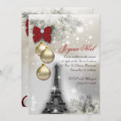 232 Kerstmis Parijs Kaart Eiffeltoren Sneeuw (Voorkant / Achterkant)