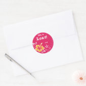 232 Luau Party RSVP Stickers Hibiscus Roze (Envelop)