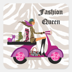 232 Mode Stickers Scooter Woman Shoes Zebra