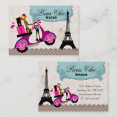232 Nail Salon Scooter Paris Eiffel Tower Visitekaartje (Voorkant / Achterkant)