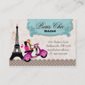 232 Nail Salon Scooter Paris Eiffel Tower Visitekaartje (Achterkant)