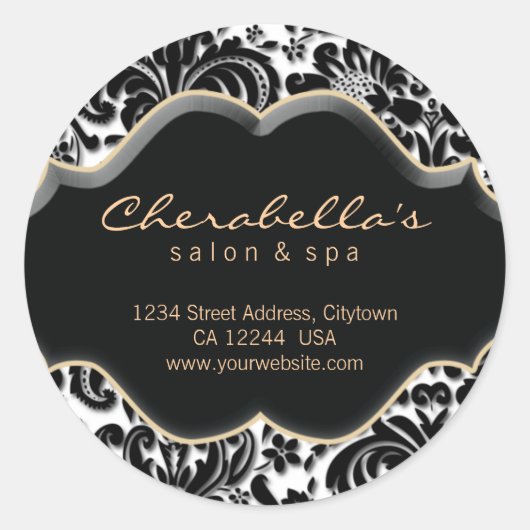 232 Salon Spa Sticker Brons goud Damask (Voorkant)