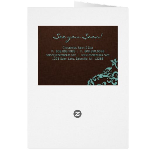 232 Spa Salon Brochure Blue Brown Linen Floral 2 (Achterkant)