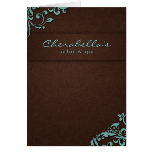 232 Spa Salon Brochure Blue Brown Linen Floral 2 (Voorkant)
