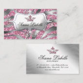 232 Sparkle Jewelry Visitekaartje Zebra Crown Pink (Voorkant / Achterkant)