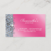 232 Sparkle Jewelry Zebra roze zilver Visitekaartje (Achterkant)