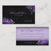 232 Trendy Salon Spa Floral Appointment Purpl Afsprakenkaartje (Voorkant / Achterkant)