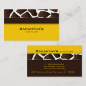 232 Vette Salon Spa Business trendy giraffe yellow Visitekaartje (Voorkant / Achterkant)