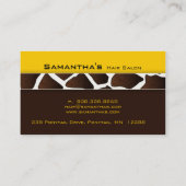 232 Vette Salon Spa Business trendy giraffe yellow Visitekaartje (Achterkant)