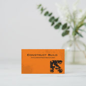 232 Visitekaartje bouwgrunge oranje (Staand voorkant)