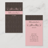 232 Visitekaartje Damasroze roze bruin (Voorkant / Achterkant)