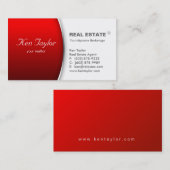 232 Visitekaartje in onroerend goed Ronde Red Silv (Voorkant / Achterkant)