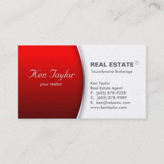 232 Visitekaartje in onroerend goed Ronde Red Silv (Voorkant)