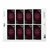 232 waslabel Leaf Linen Burgundy Red Etiket (Full Sheet)