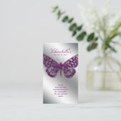 233 Beauty Visitekaartje Salon Butterfly Paars Afsprakenkaartje (Staand voorkant)