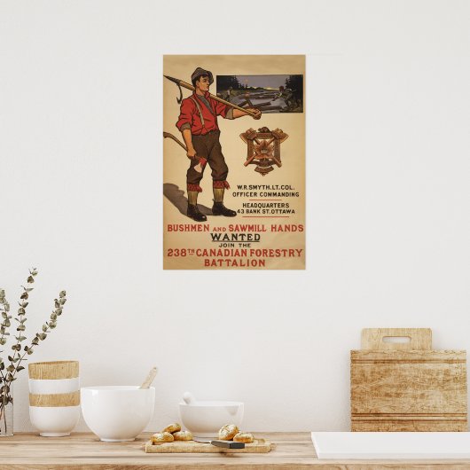 238e Canadese veldbataljon 1915 Poster (Keuken)
