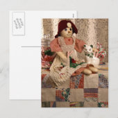 2390 Snowman Doll met bijna kerstmis Feestdagenkaart (Voorkant / Achterkant)