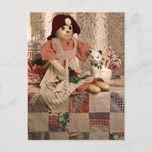 2390 Snowman Doll met bijna kerstmis Feestdagenkaart (Voorkant)