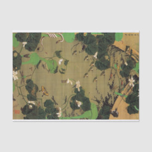 23. 池 群 図, 若 冲 Leven met Pond, Jakuchüu Tissuepapier