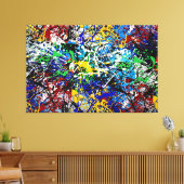 23_001, Splatter Abstract Canvas Afdruk (Insitu (Woonkamer))