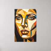 23_005, Portretvrouw, kubistische Abstracte kunst Canvas Afdruk (Voorkant)