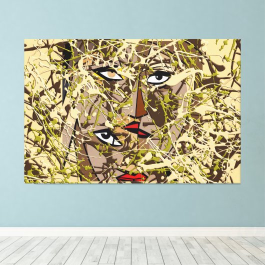 23_006, Gespleten verf Art Canvas Afdruk (Insitu (Houten vloer))