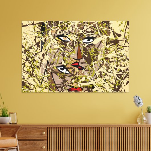 23_006, Gespleten verf Art Canvas Afdruk (Insitu (Woonkamer))