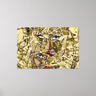 23_006, Gespleten verf Art Canvas Afdruk