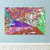 23_014, Splatter Abstract Canvas Afdruk (Insitu (Houten vloer))