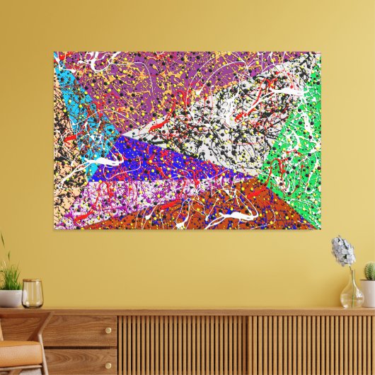 23_014, Splatter Abstract Canvas Afdruk (Insitu (Woonkamer))