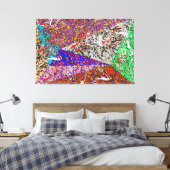 23_014, Splatter Abstract Canvas Afdruk (Insitu (Slaapkamer))